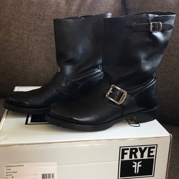 Frye Leather Boots Size 8M Black - Picture 2 of 7